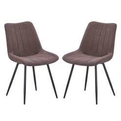 Chaises rembourrées (bte de 2) - brun