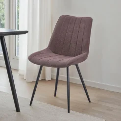 Chaises rembourrées (bte de 2) - brun