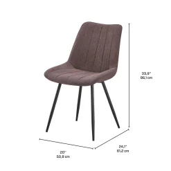 Chaises rembourrées (bte de 2) - brun