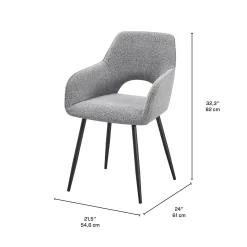 Chaises rembourrées (bte de 2) - gris