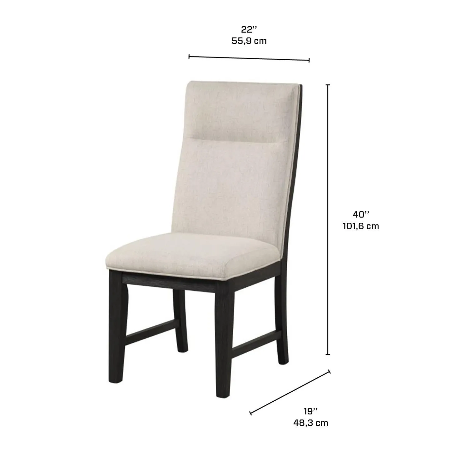 Chaises rembourrées (bte de 2) - Crème
