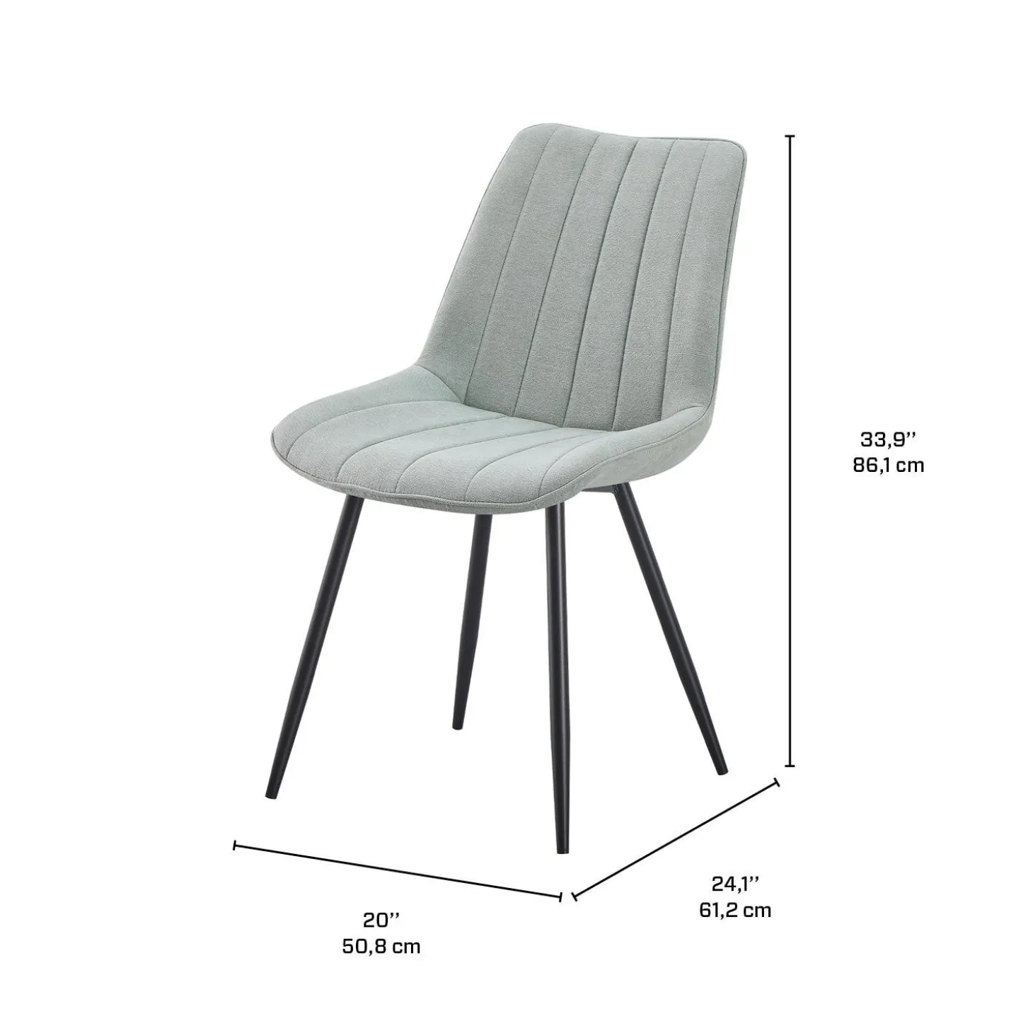 Chaises rembourrées (bte de 2) - gris