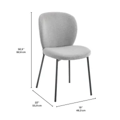 Chaises rembourrées (bte de 2) - gris