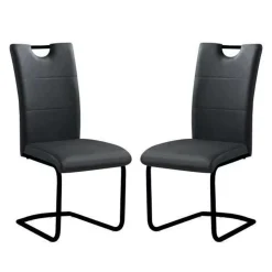 Chaises rembourrées (bte de 2) - noir