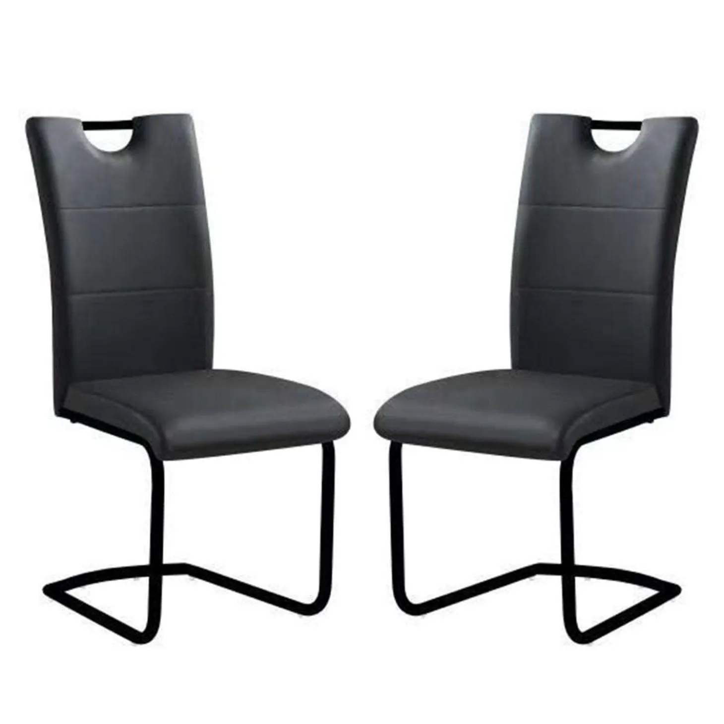 Chaises rembourrées (bte de 2) - noir