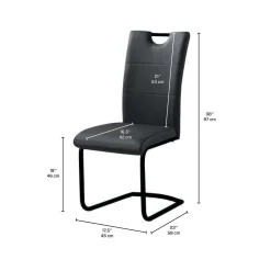 Chaises rembourrées (bte de 2) - noir