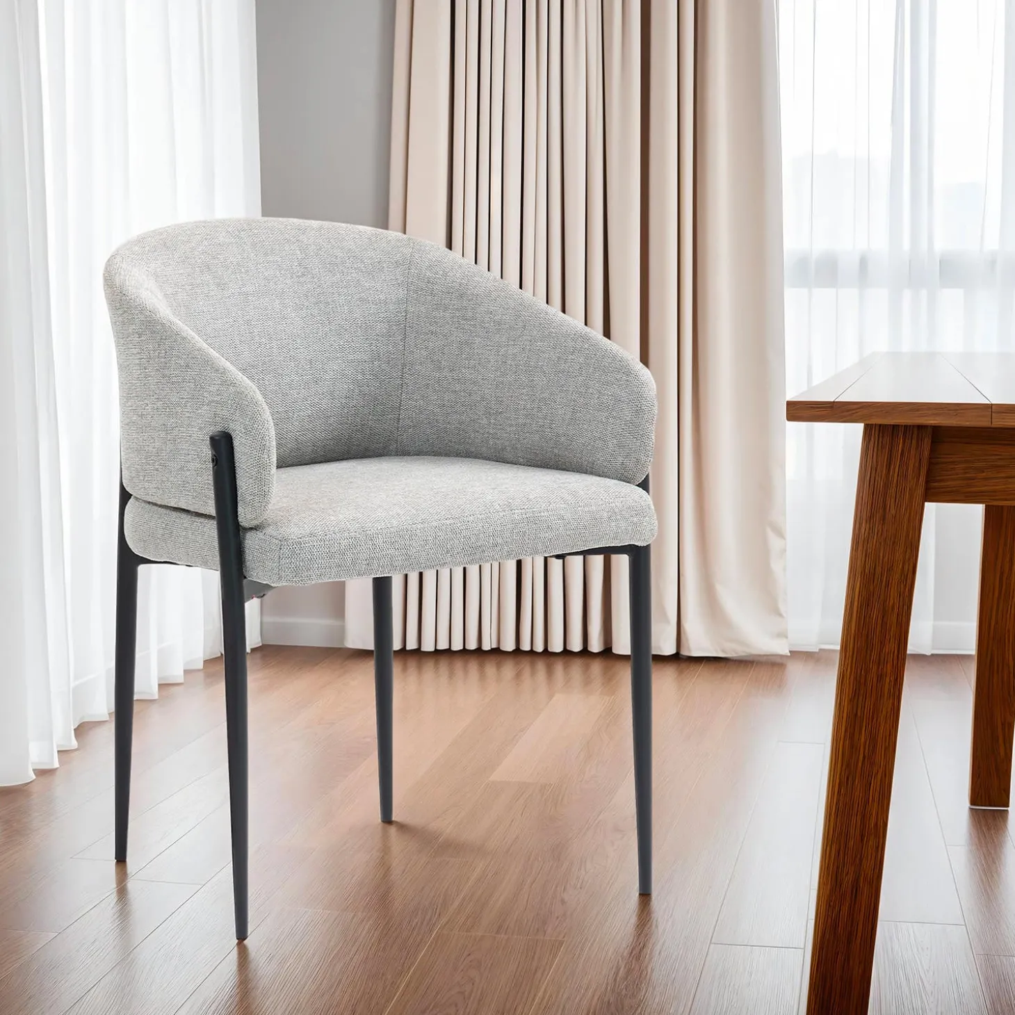 Chaises rembourrées (bte de 2) - gris