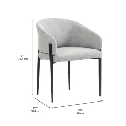 Chaises rembourrées (bte de 2) - gris