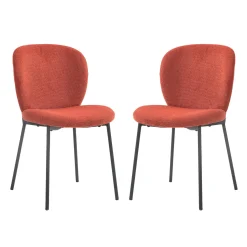 Chaises rembourrées (bte de 2) - rouge brique