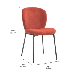 Chaises rembourrées (bte de 2) - rouge brique