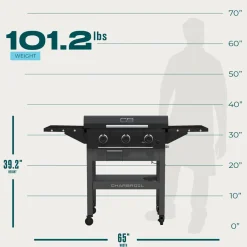 Charbroil Plancha au gaz propane avec 3 brûleurs - 36 000 BTU
