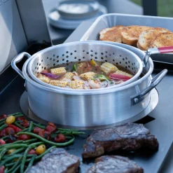 Charbroil Station de cuisson au propane 5-en-1 avec plancha, four à pizza et wok – 36 000 BTU