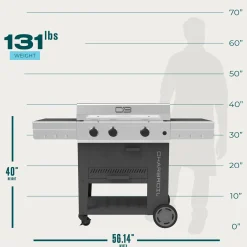Charbroil Station de cuisson au propane 5-en-1 avec plancha, four à pizza et wok – 36 000 BTU