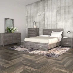 Chiffonnier 5 tiroirs - gris