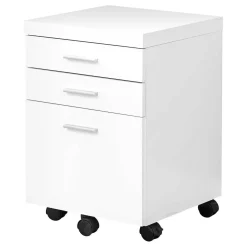 Classeur - 3 tiroirs, blanc sur roulettes - Monarch