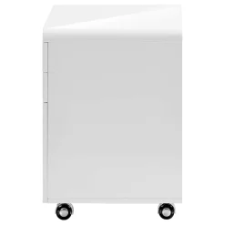 Classeur - 3 tiroirs, blanc lustré sur roulettes - Monarch
