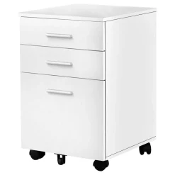 Classeur - 3 tiroirs, blanc sur roulettes - Monarch