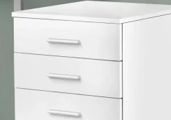 Classeur - 3 tiroirs, blanc sur roulettes - Monarch