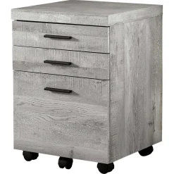 Classeur - 3 tiroirs, faux bois gris sur roulettes - Monarch