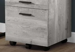 Classeur - 3 tiroirs, faux bois gris sur roulettes - Monarch