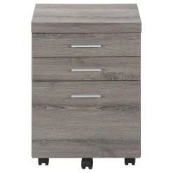Classeur - 3 tiroirs, taupe foncé sur roulettes - Monarch
