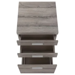 Classeur - 3 tiroirs, taupe foncé sur roulettes - Monarch