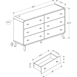 Commode 6 tiroirs