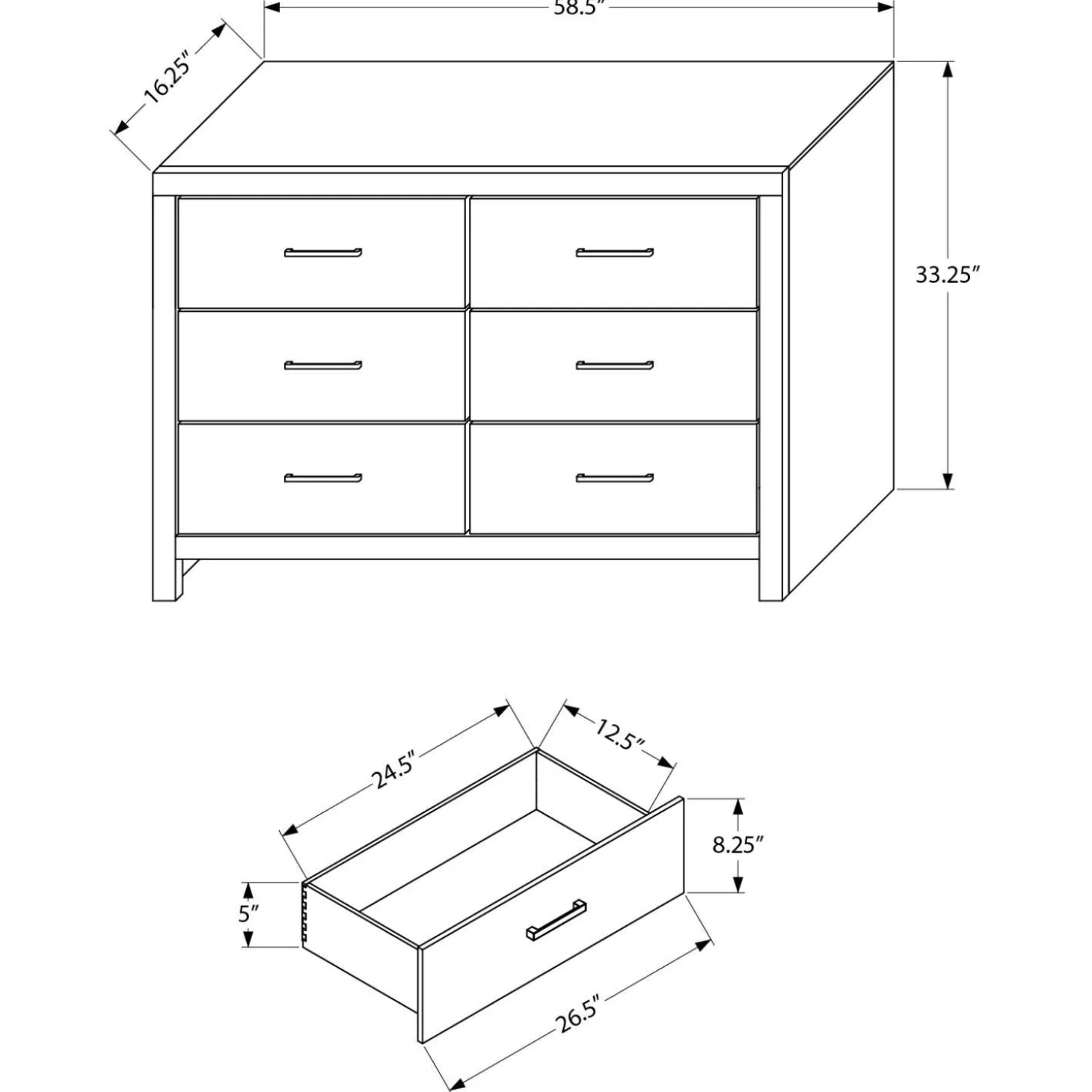 Commode 6 tiroirs