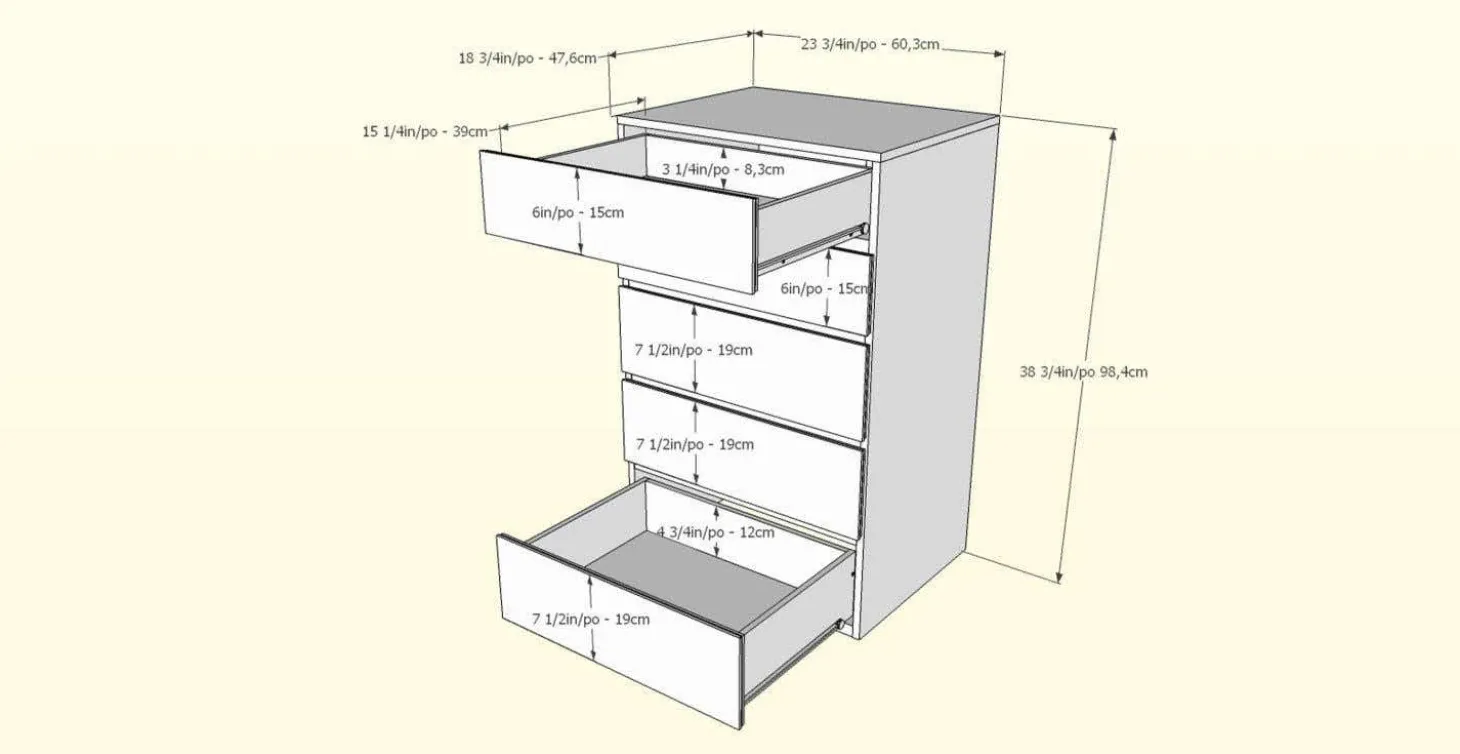 Commode 5 tiroirs