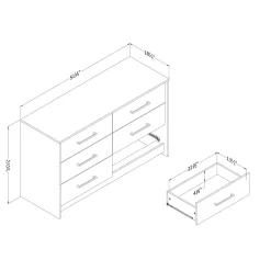Commode 6 tiroirs - South Shore