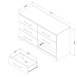 Commode 6 tiroirs - South Shore