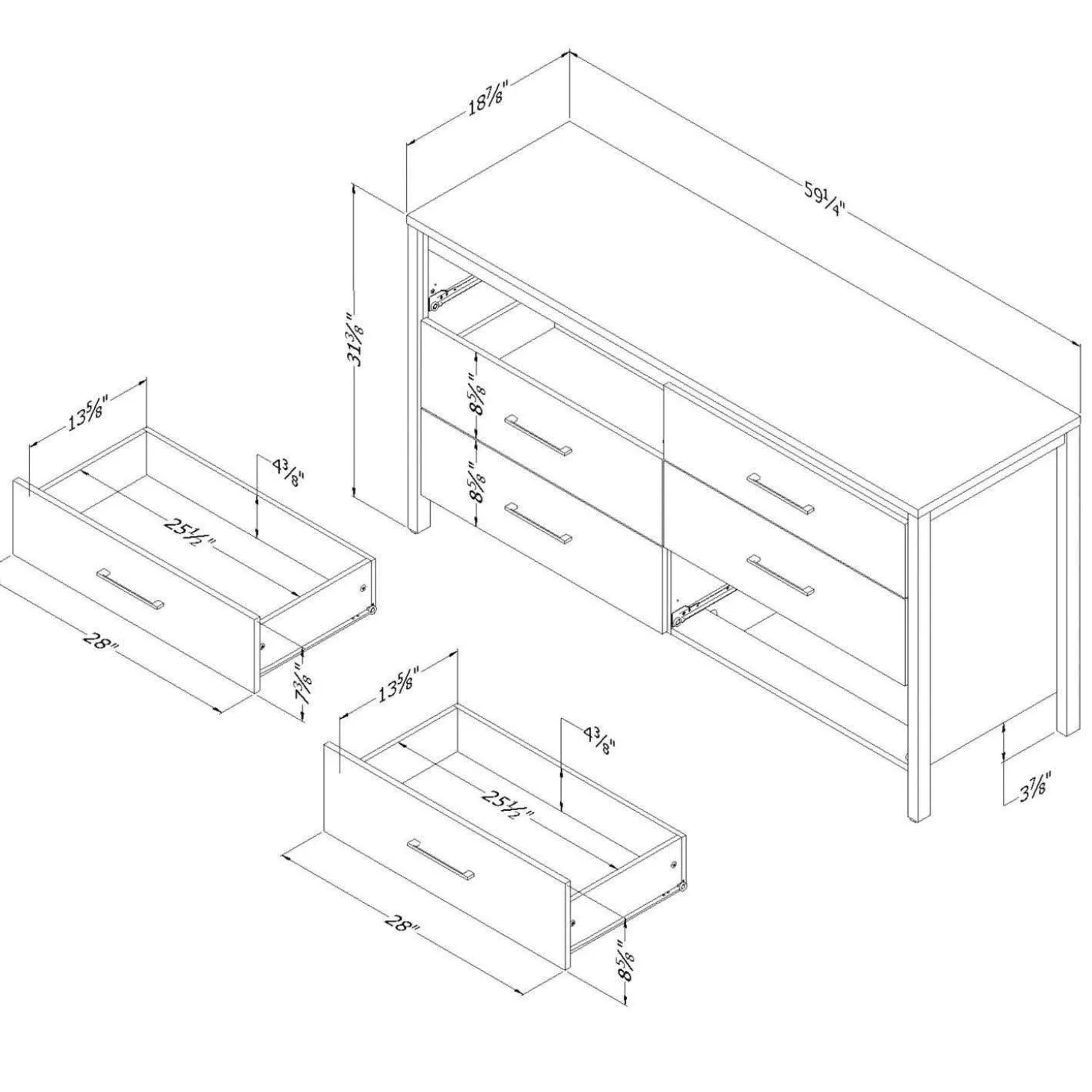 Commode 6 tiroirs - South Shore