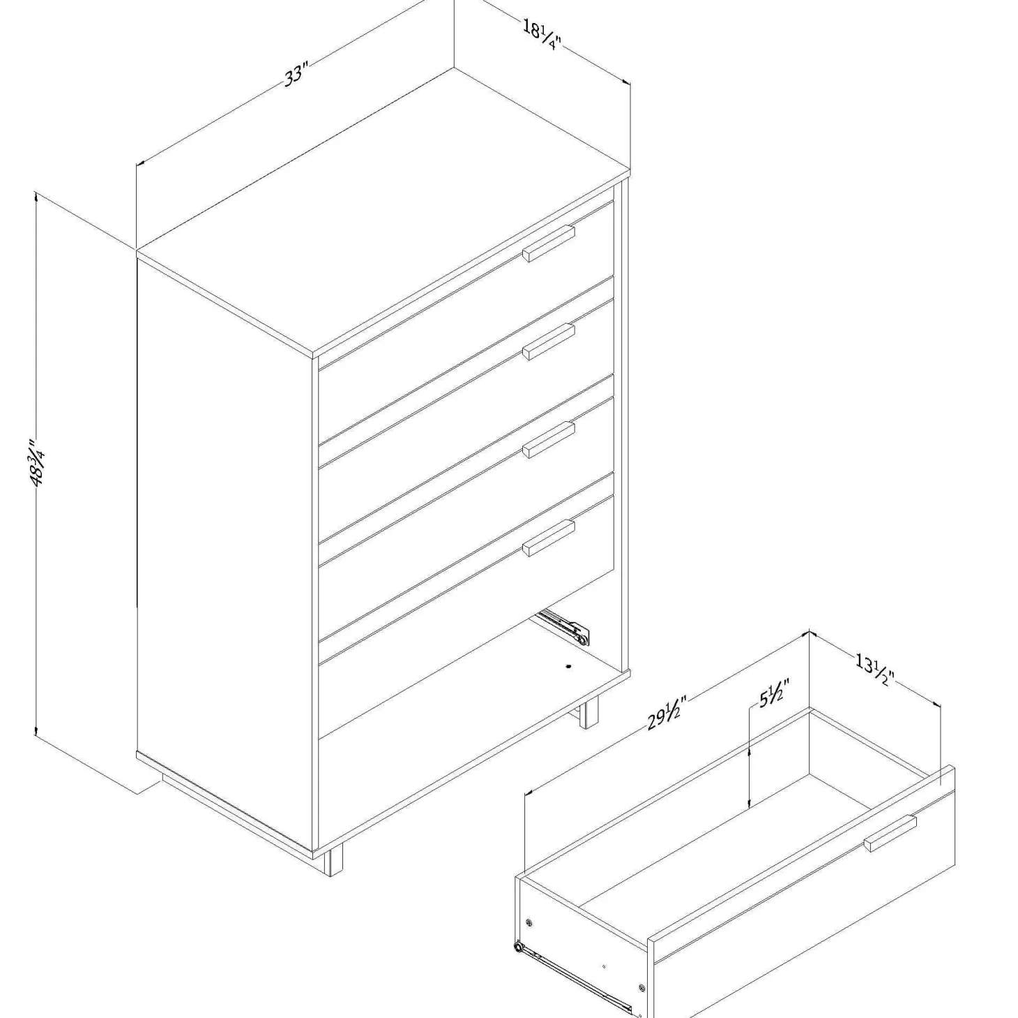 Commode 5 tiroirs - South Shore