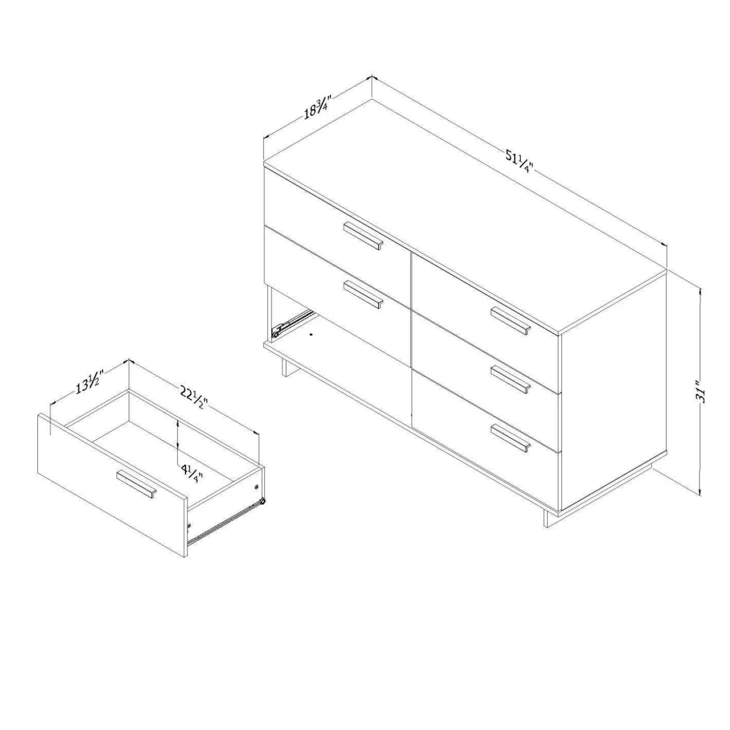 Commode 6 tiroirs - South Shore