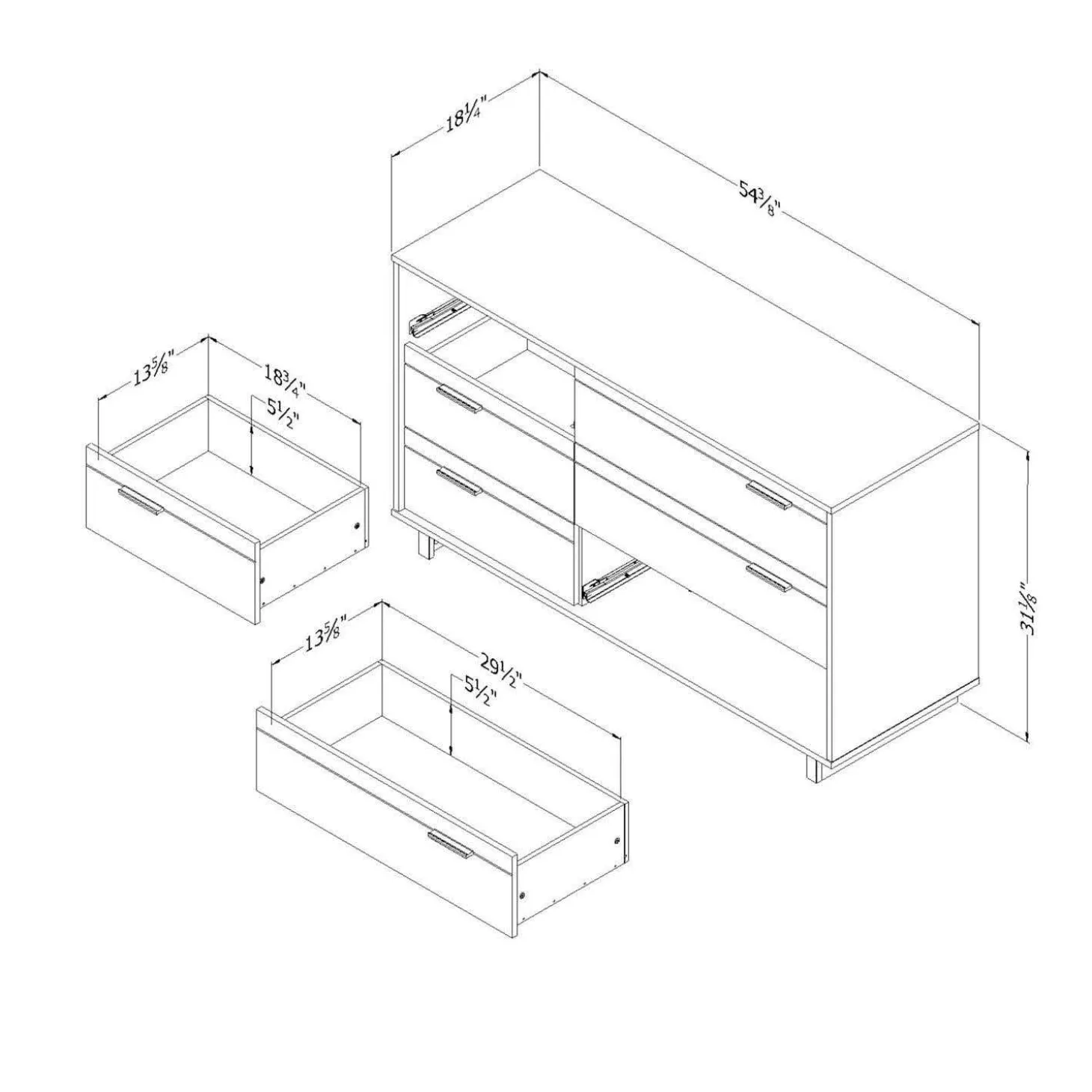 Commode 6 tiroirs - South Shore