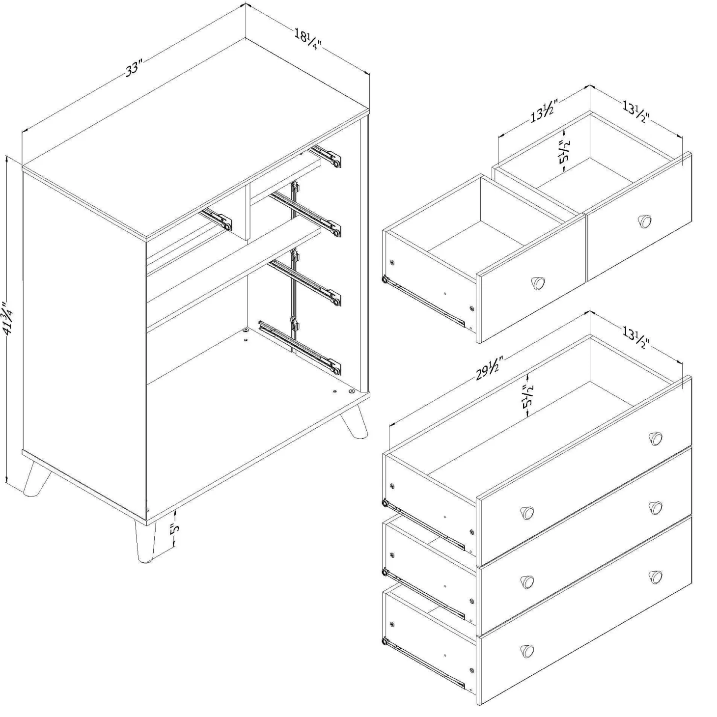 Commode 5 tiroirs - South Shore
