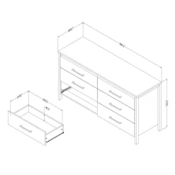 Commode 6 tiroirs - South Shore