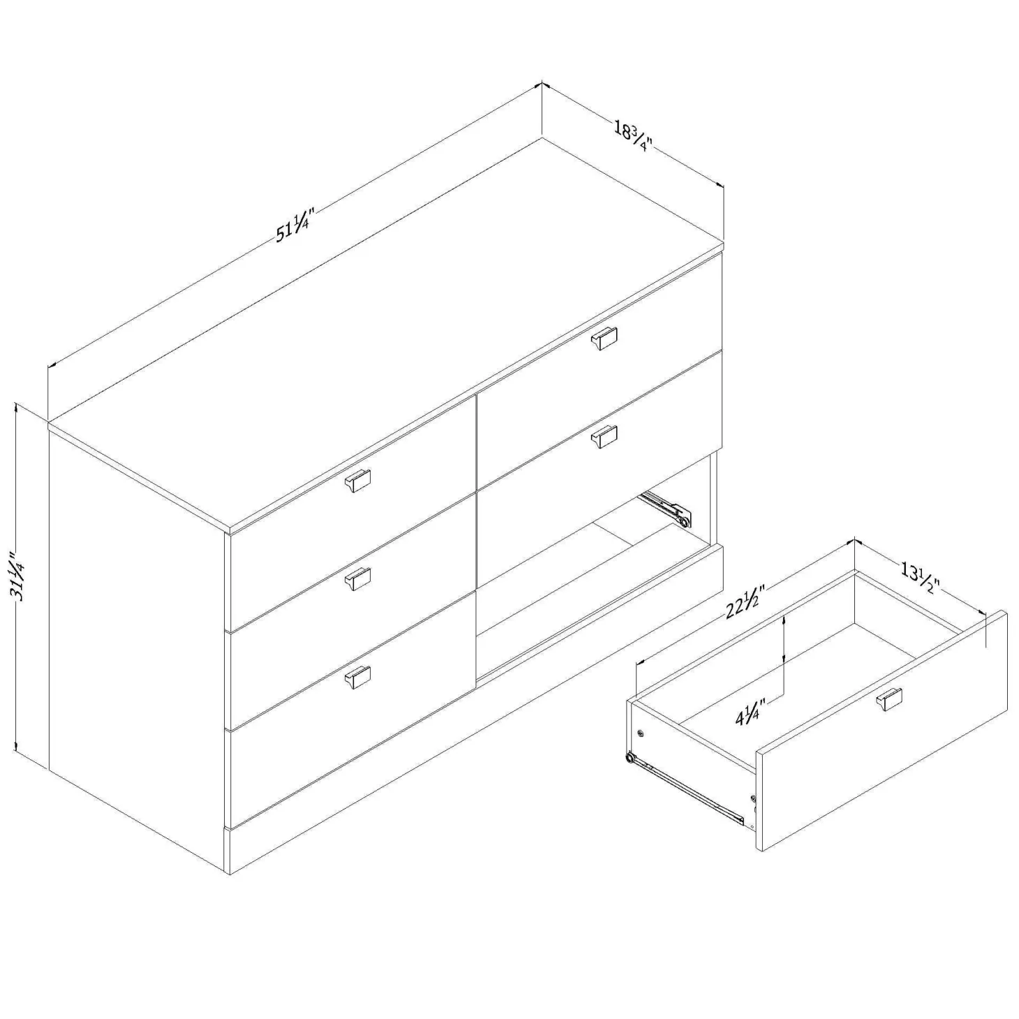 Commode 6 tiroirs - South Shore