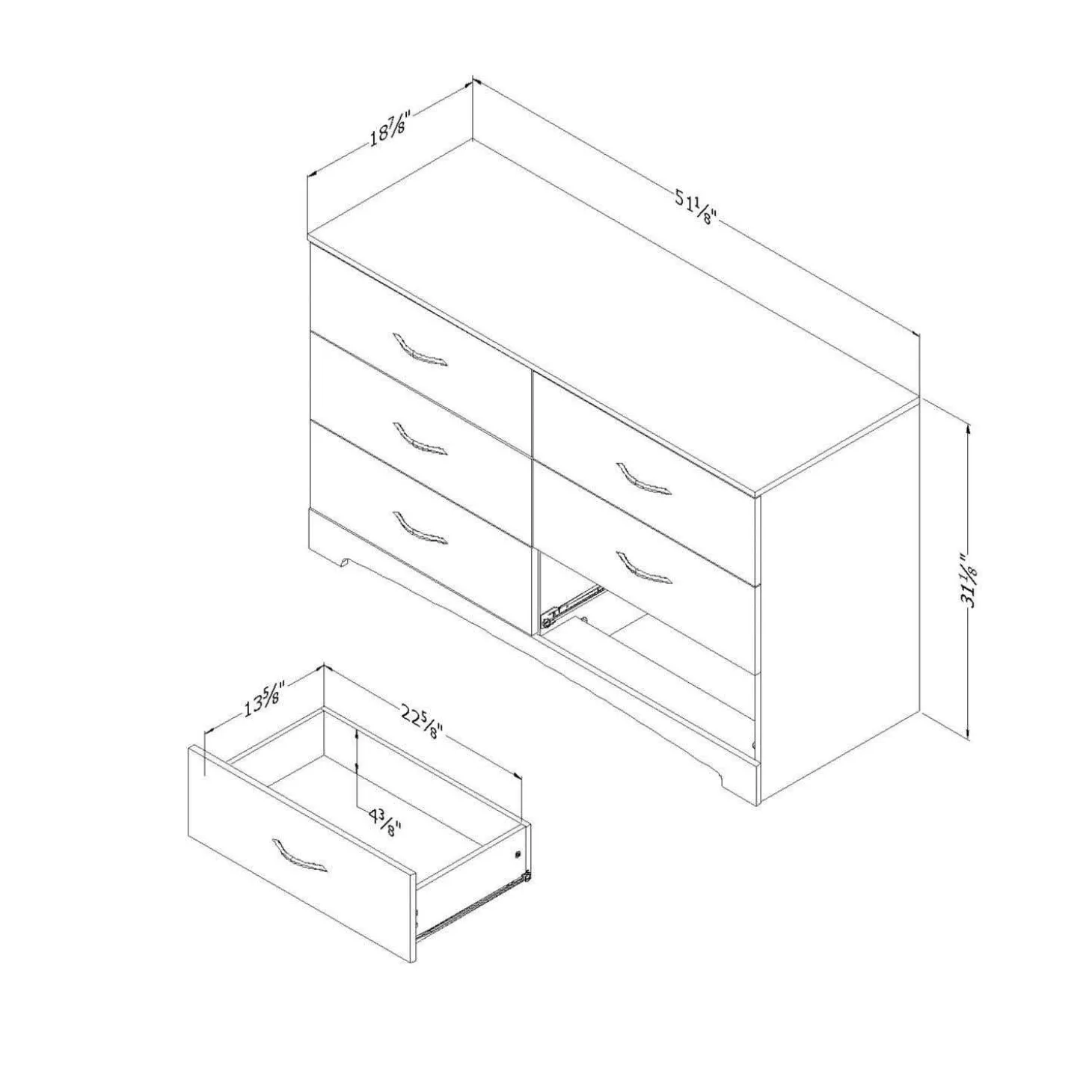 Commode 6 tiroirs - South Shore