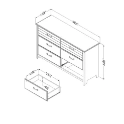 Commode 6 tiroirs - South Shore