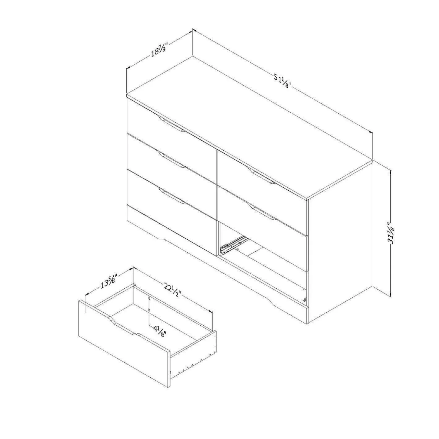 Commode 6 tiroirs - South Shore