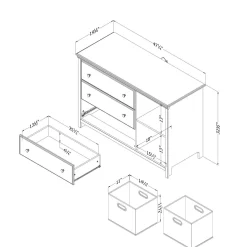 Commode 3 tiroirs avec paniers - South Shore