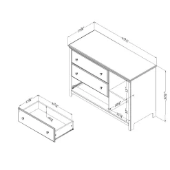 Commode 3 tiroirs avec paniers - South Shore