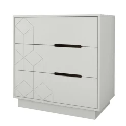Commode 3 tiroirs, blanc - Nexera