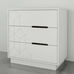 Commode 3 tiroirs, blanc - Nexera