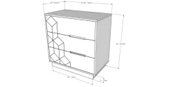 Commode 3 tiroirs, blanc - Nexera