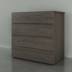 Commode 4 tiroirs, gris écorce
