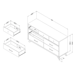 Commode de rangement 7 tiroirs - South Shore