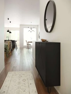 Console de rangement 2 portes slim, noir - Nexera