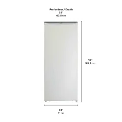 DANBY Congélateur 8,5 pi3, Blanc, Vertical, 24
